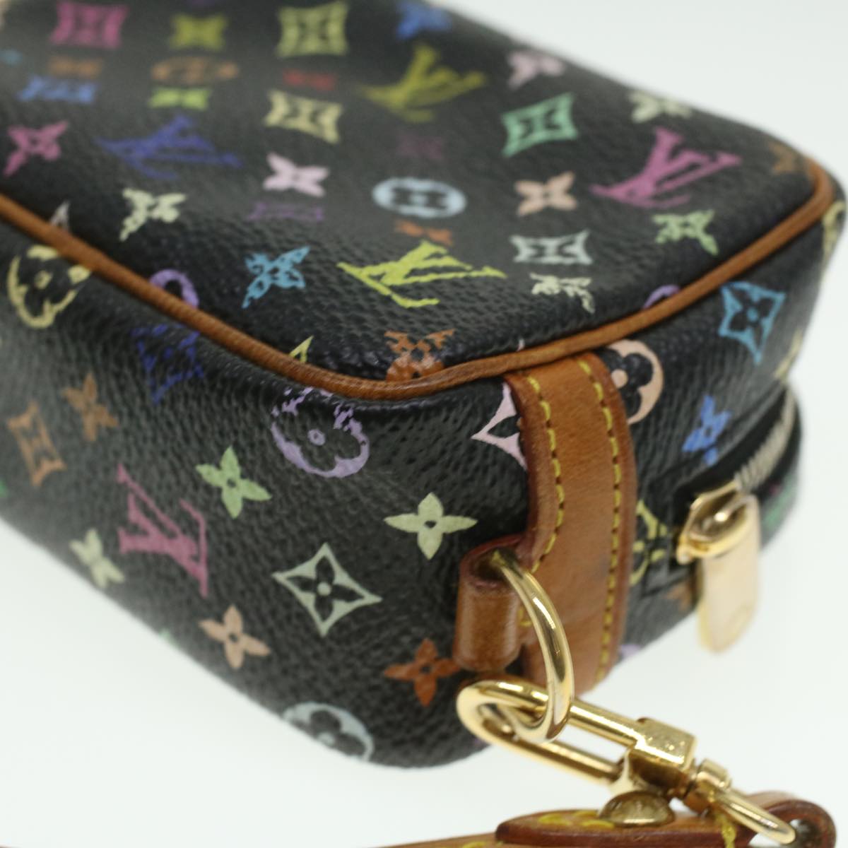 LOUIS VUITTON Monogram Multicolor Trousse Wapity Pouch Black M58034 fm2074