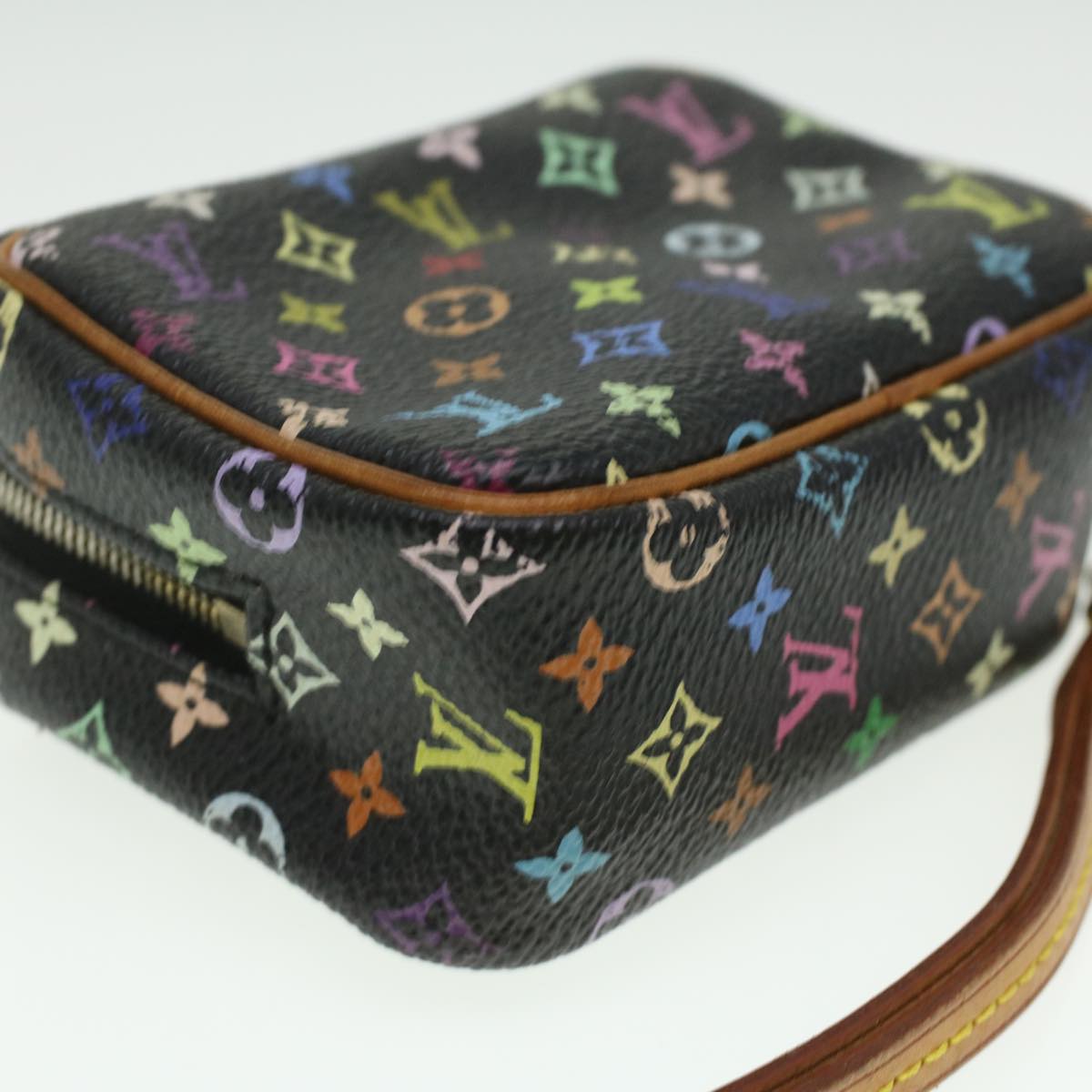 LOUIS VUITTON Monogram Multicolor Trousse Wapity Pouch Black M58034 fm2074