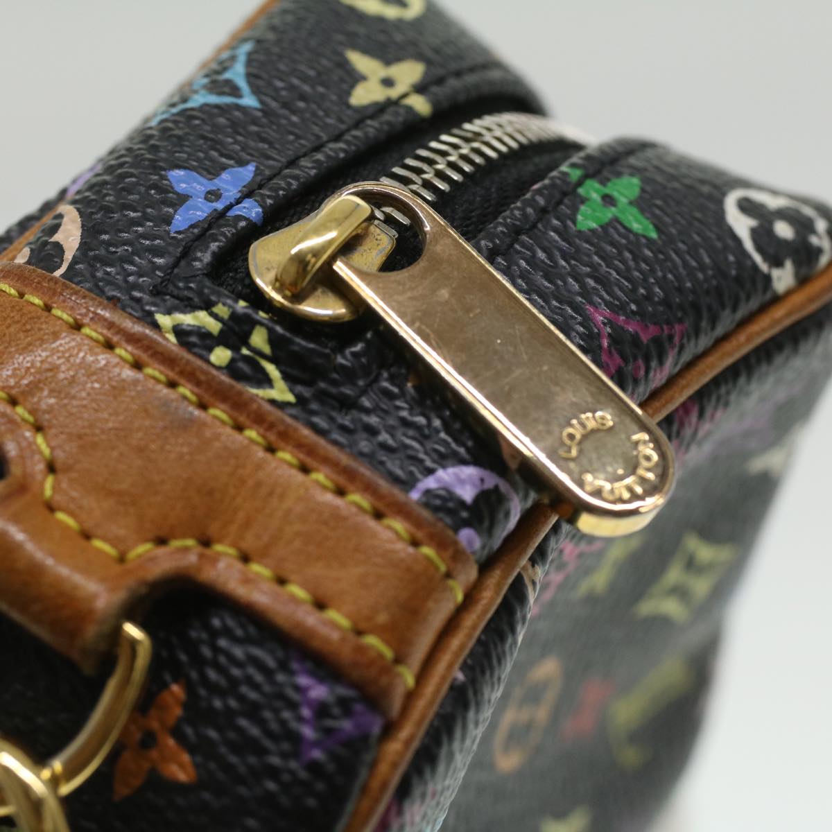 LOUIS VUITTON Monogram Multicolor Trousse Wapity Pouch Black M58034 fm2074