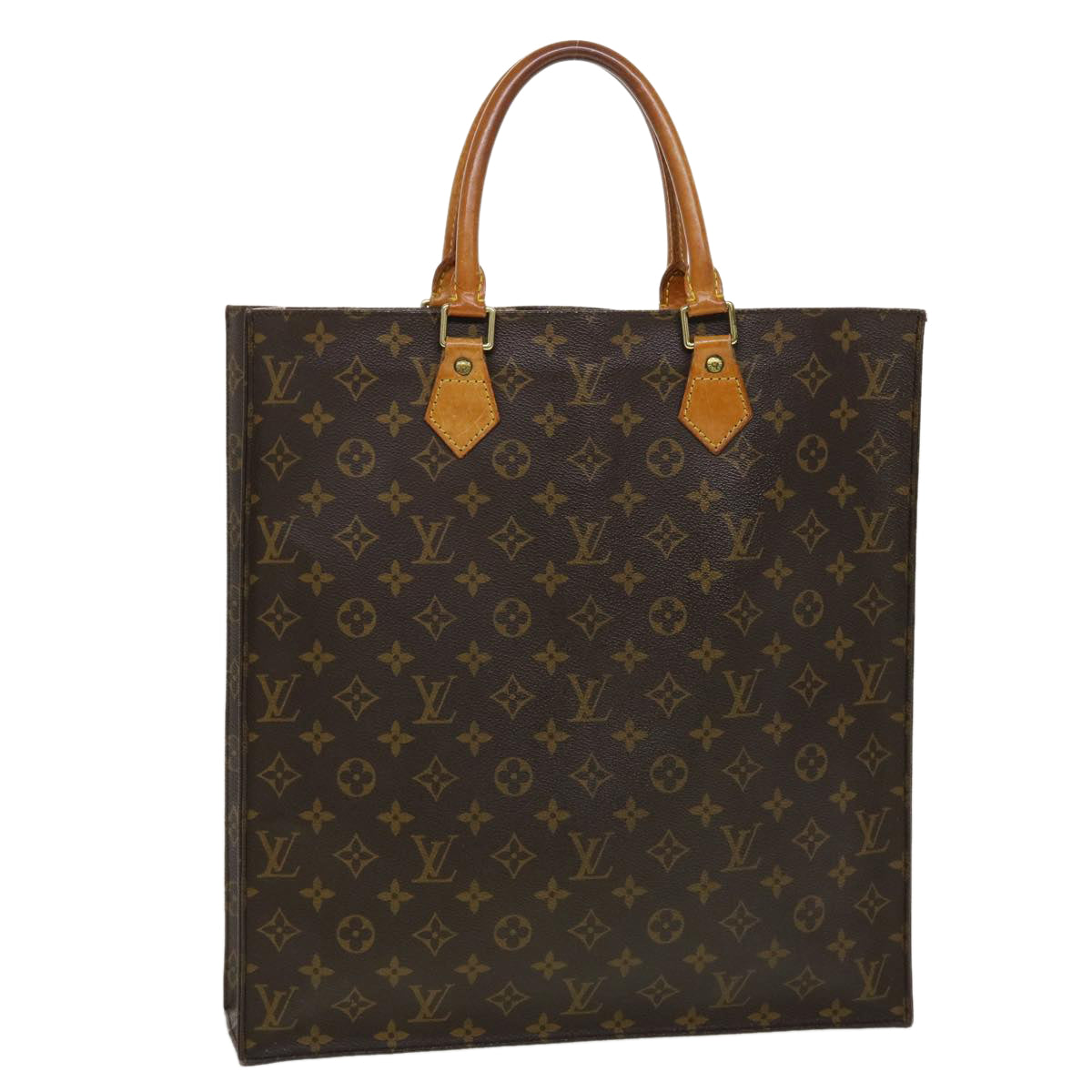 LOUIS VUITTON Monogram Sac Plat Hand Bag M51140 LV fm2448