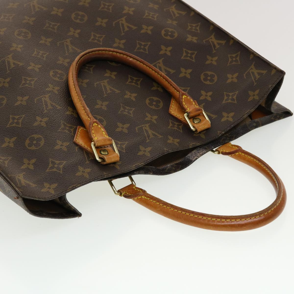 LOUIS VUITTON Monogram Sac Plat Hand Bag M51140 LV fm2448