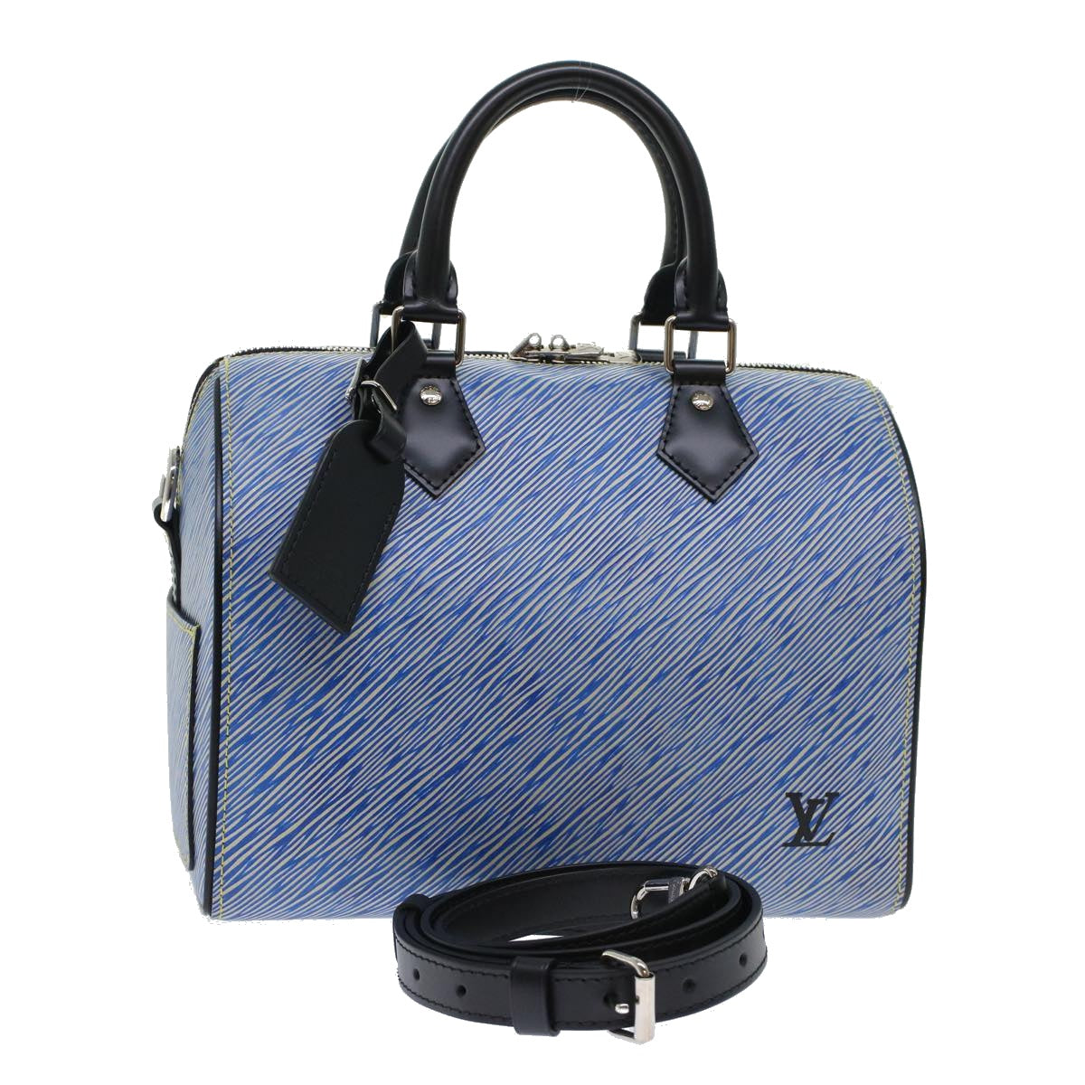 LOUIS VUITTON Epi Speedy Bandouliere 25 Hand Bag Blue M51280 LV fm2466