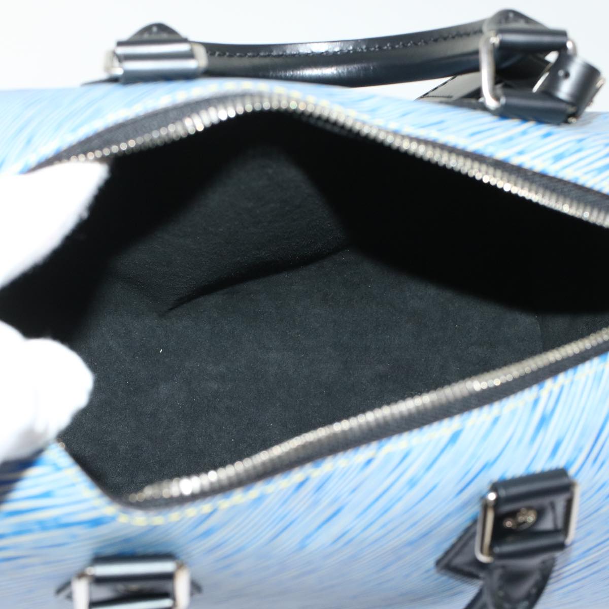 LOUIS VUITTON Epi Speedy Bandouliere 25 Hand Bag Blue M51280 LV fm2466