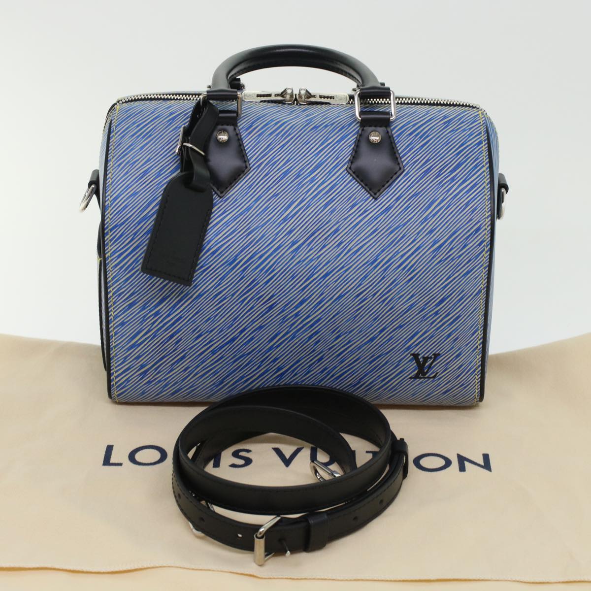 LOUIS VUITTON Epi Speedy Bandouliere 25 Hand Bag Blue M51280 LV fm2466