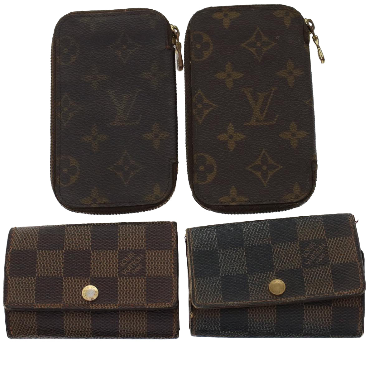 LOUIS VUITTON Monogram Damier Ebene Key Case 4Set LV fm2620