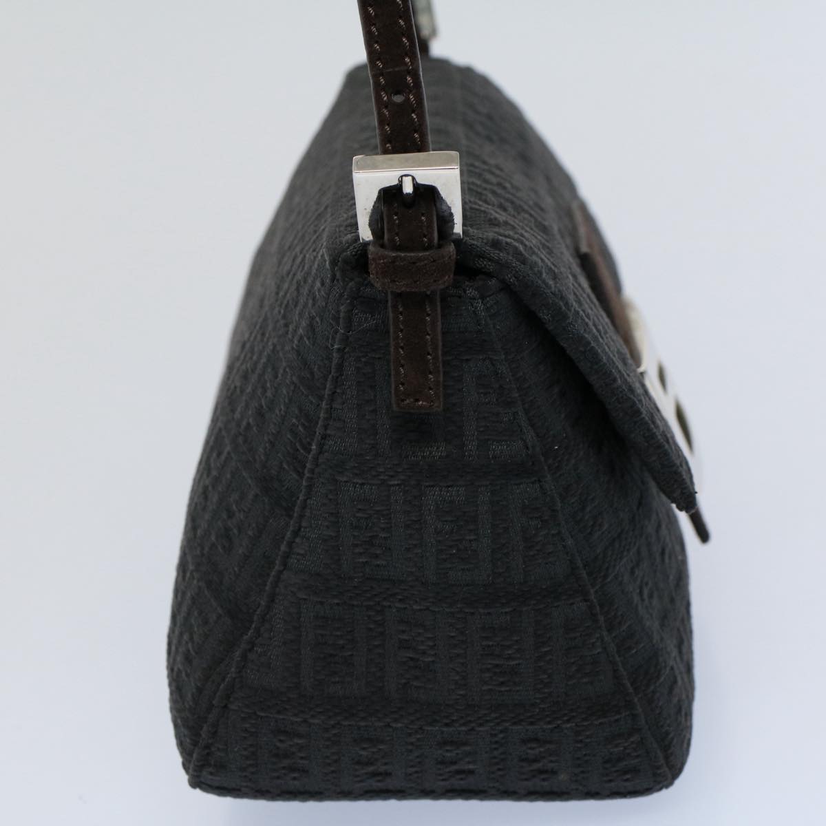 Luxury FendiZucchino Canvas Mamma Baguette Shoulder Bag Grayfm2754