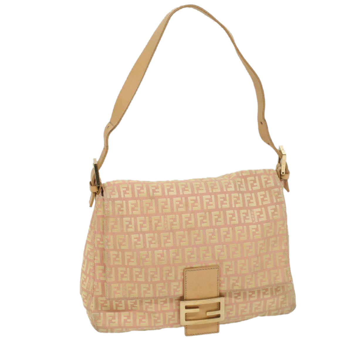 Luxury FendiZucchino Canvas Mamma Baguette Shoulder Bag Pinkfm2757