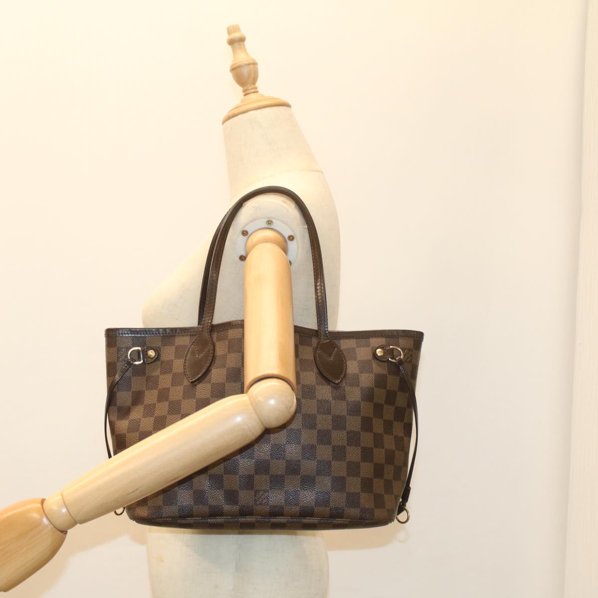 LOUIS VUITTON Damier Ebene Neverfull PM Tote Bag N51109 LV fm2798