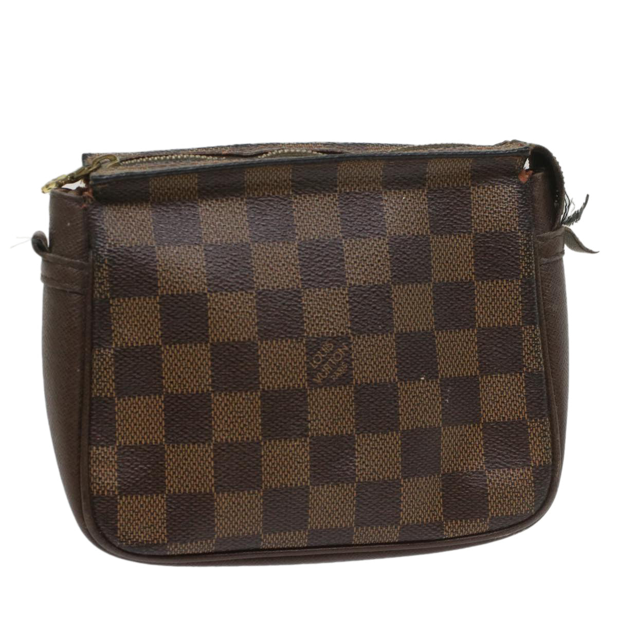 LOUIS VUITTON Damier Ebene Trousse Makeup Pouch N51982 LV fm2822
