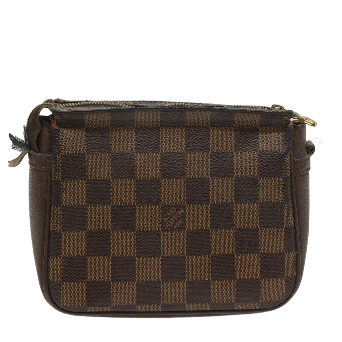 LOUIS VUITTON Damier Ebene Trousse Makeup Pouch N51982 LV fm2822
