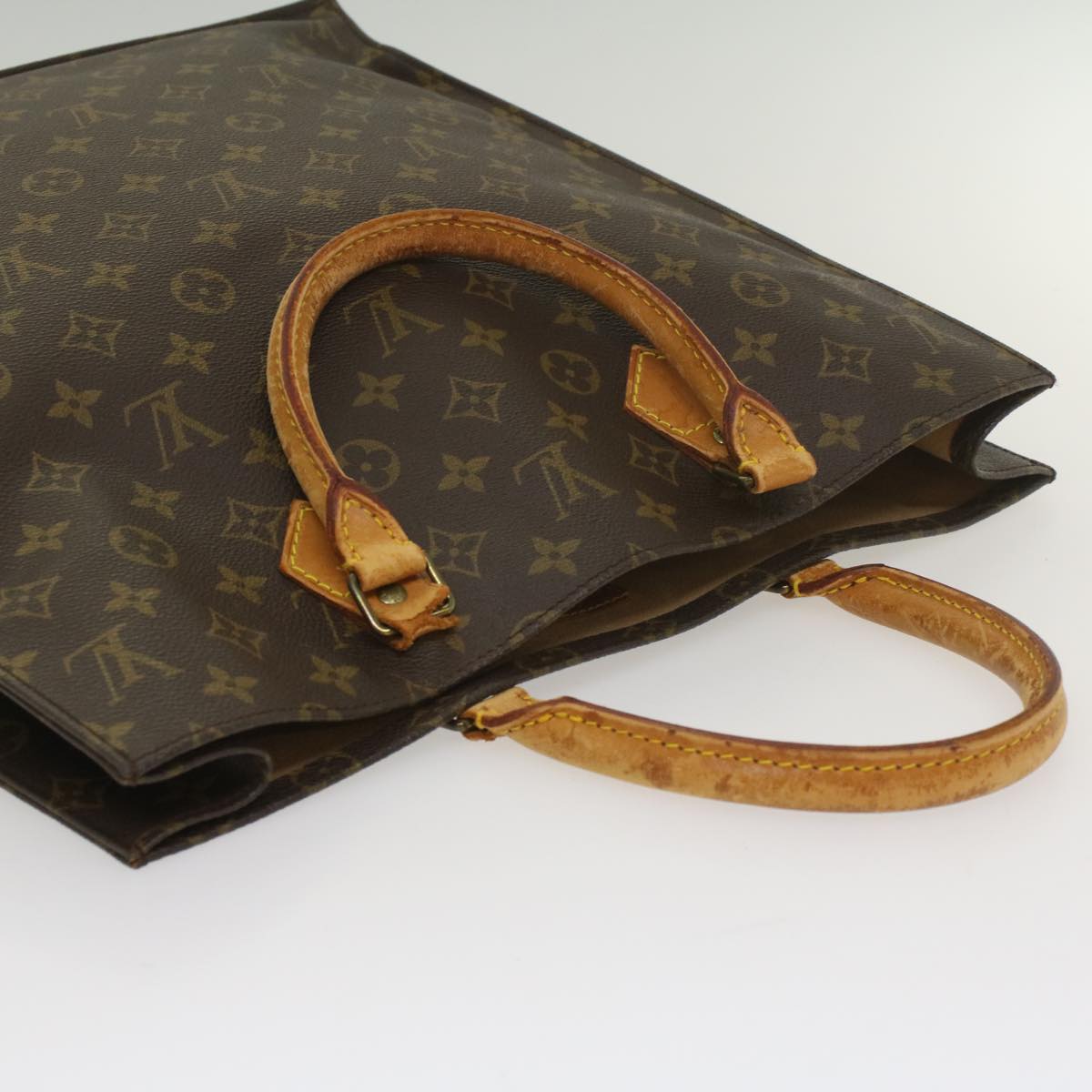 LOUIS VUITTON Monogram Sac Plat Hand Bag M51140 LV fm2825