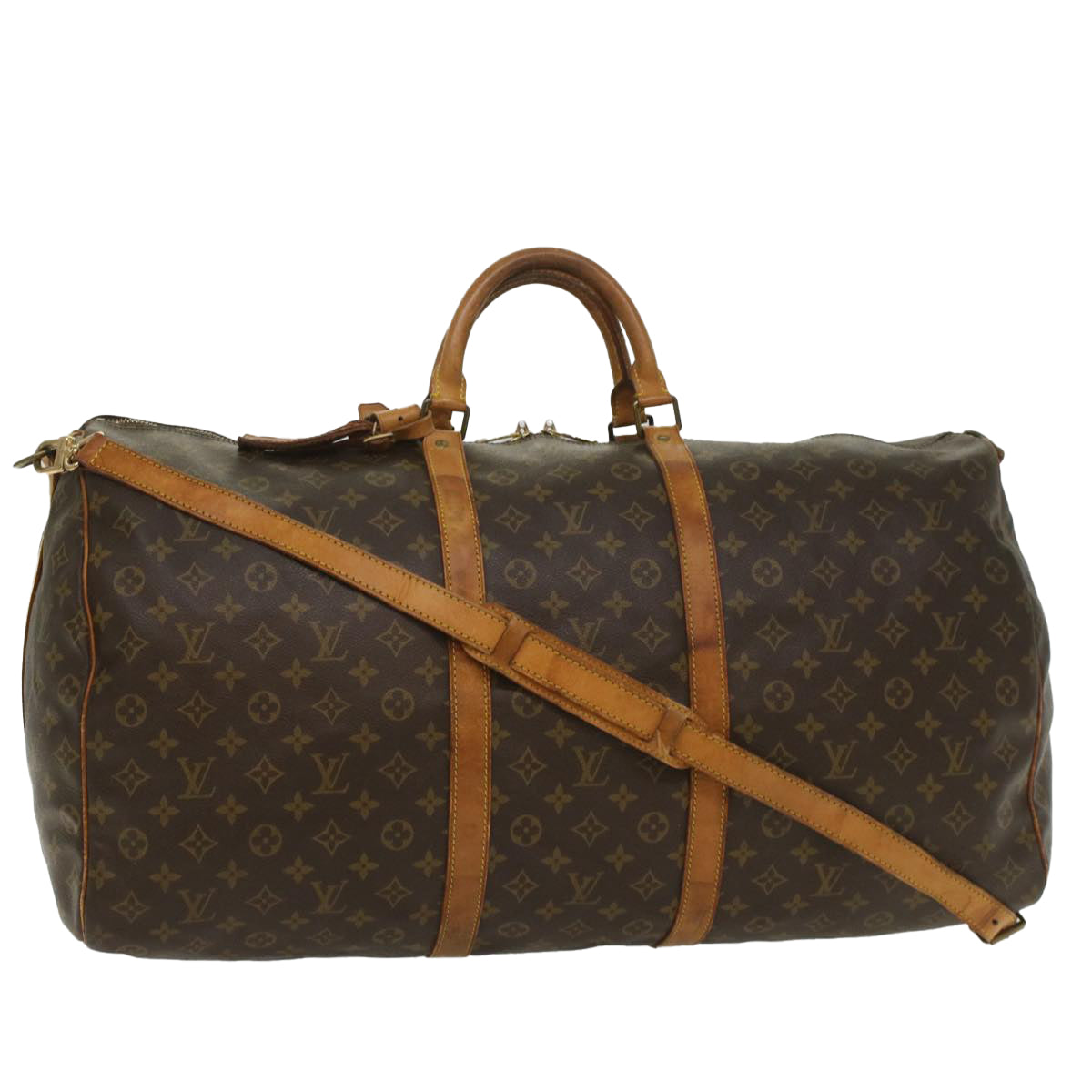 LOUIS VUITTON Monogram Keepall Bandouliere 60 Boston Bag M41412 LV fm2831