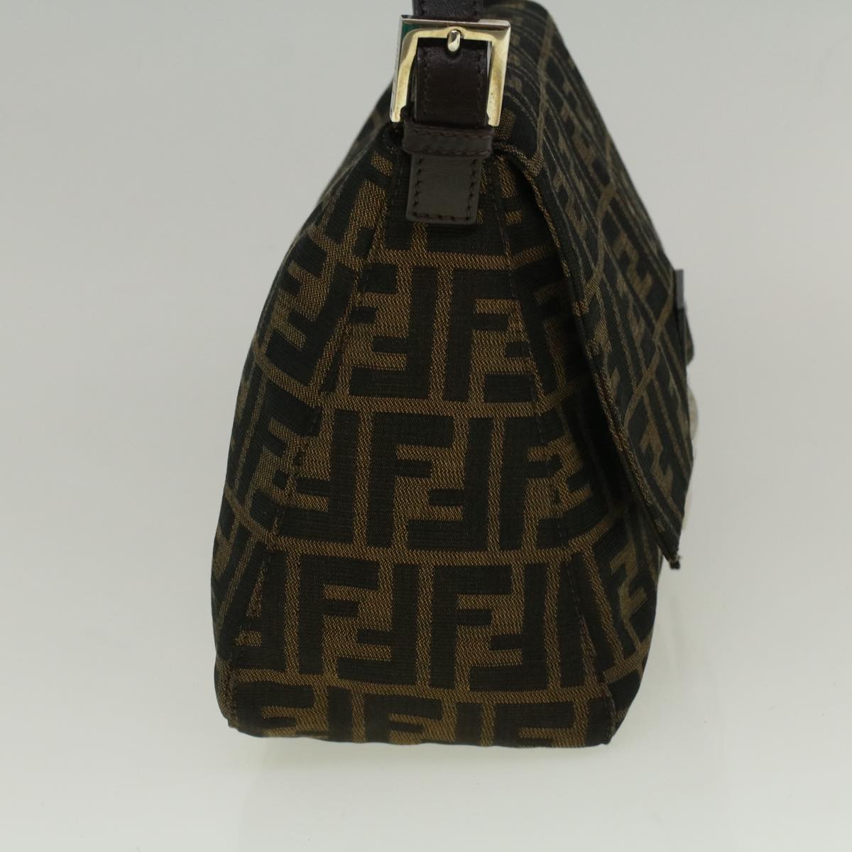 Luxury FendiZucca Canvas Mamma Baguette Shoulder Bag Brownfm2915