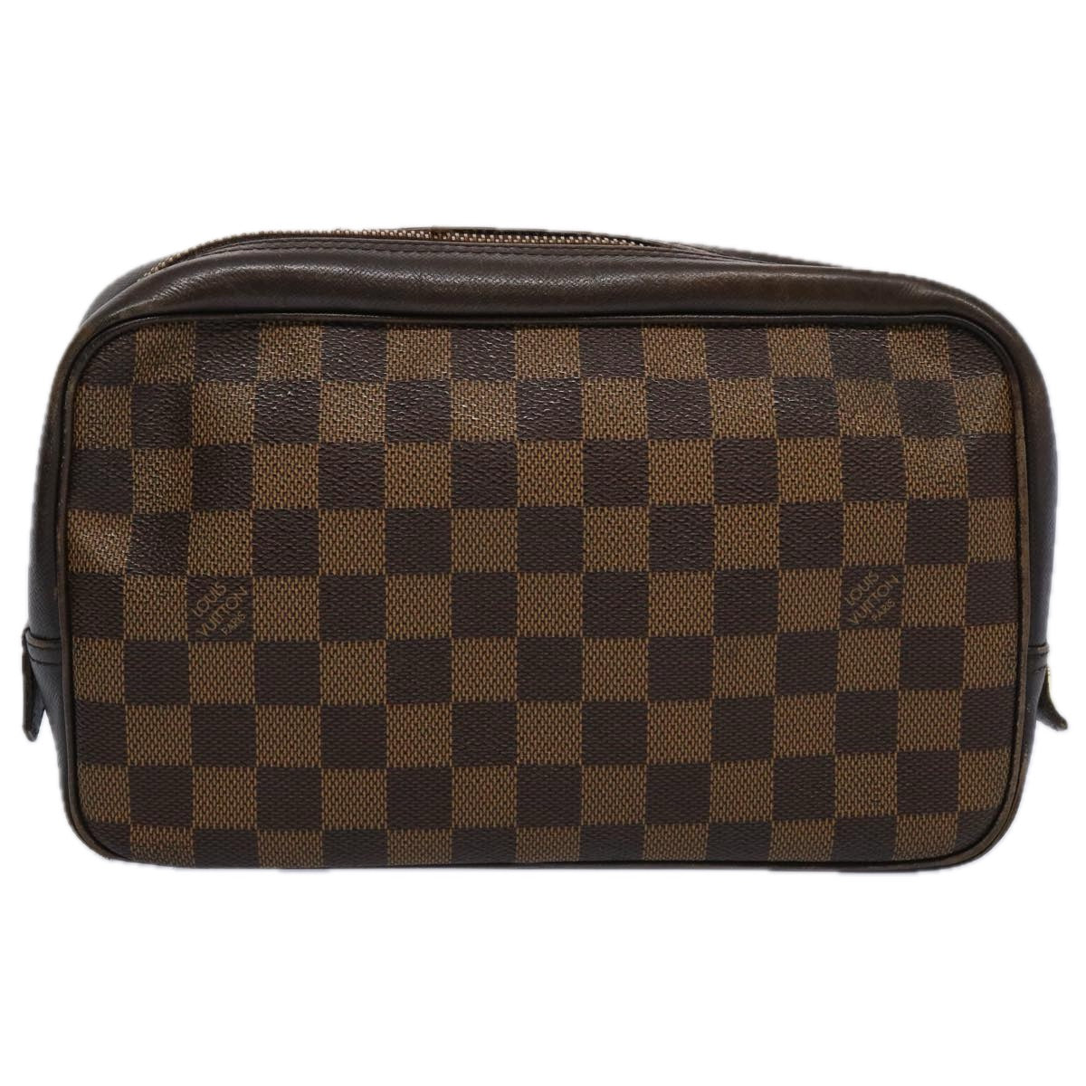 LOUIS VUITTON Damier Ebene Trousse Toilette Clutch Bag N47623 LV fm3005
