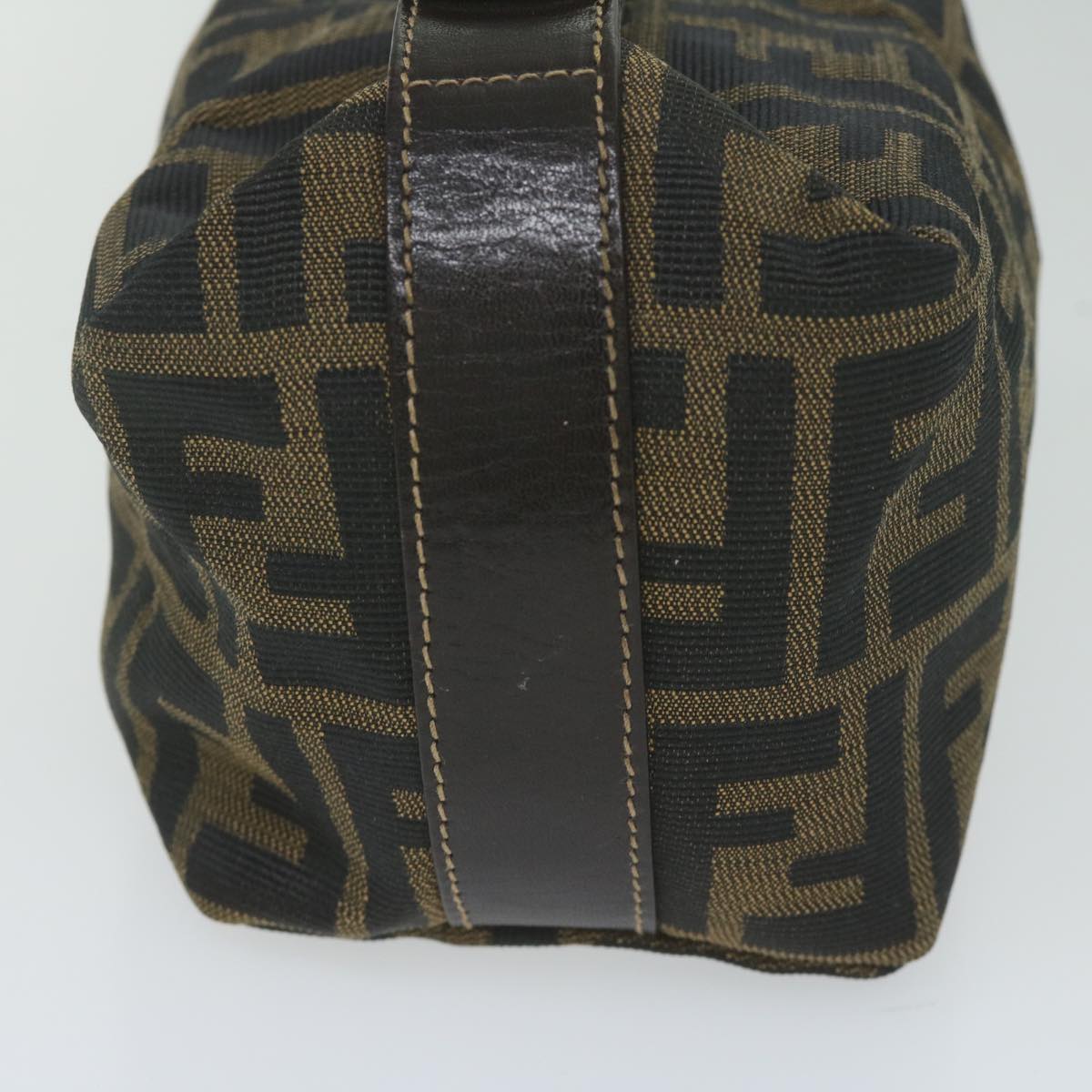 Luxury FendiZucca Canvas Hand Bag Black Brownfm3015