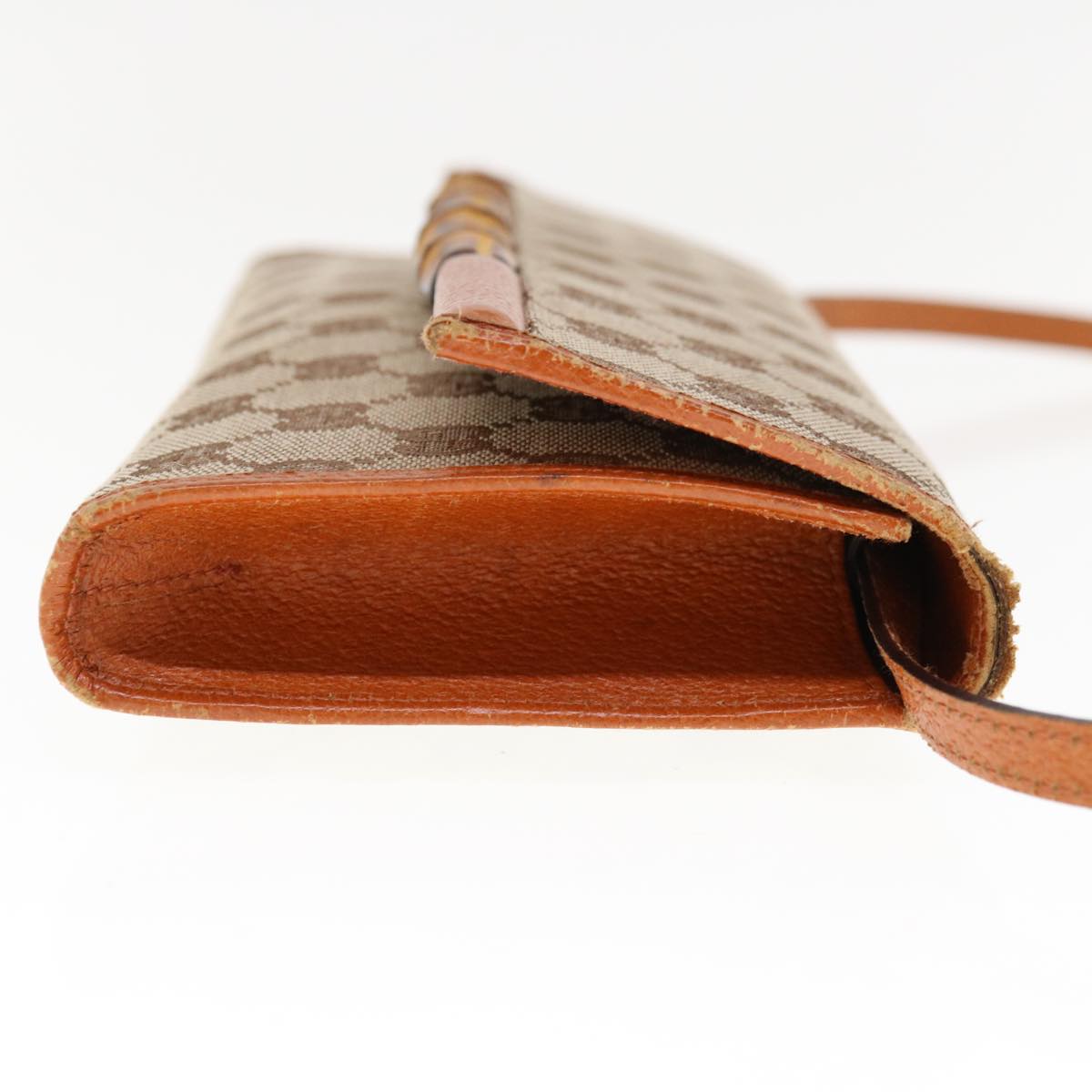 GUCCI GG Canvas Bamboo Shoulder Bag Beige 117594  fm3141