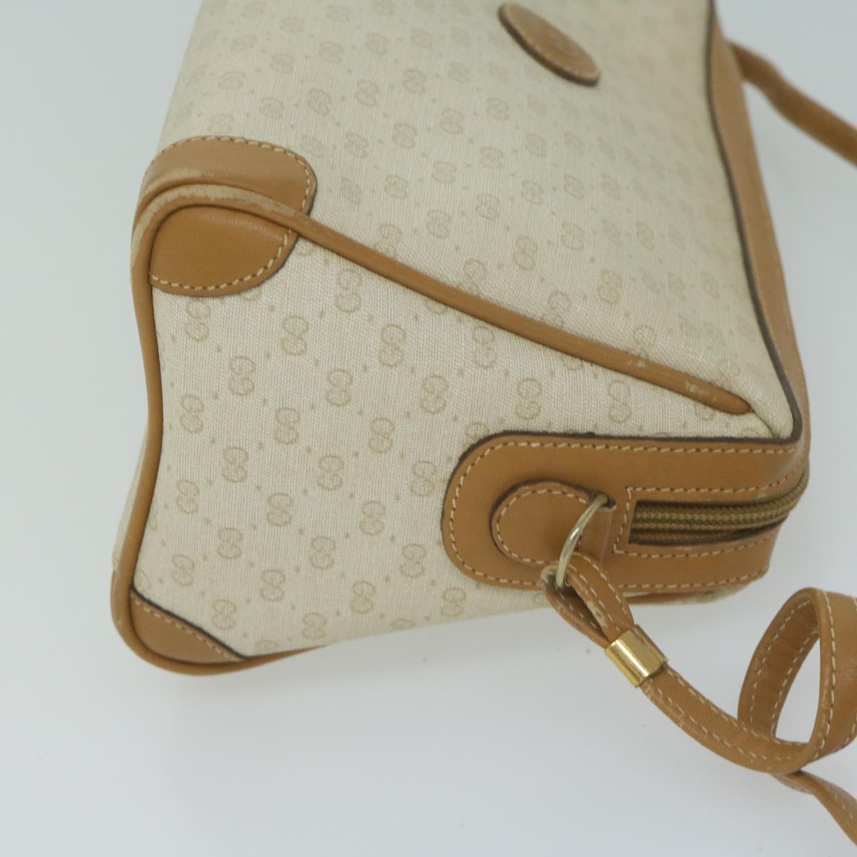 GUCCI Micro GG Canvas Shoulder Bag PVC Beige  fm3171