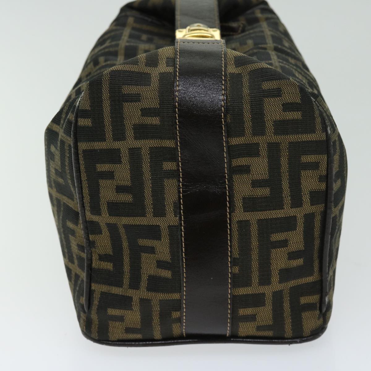 Luxury FendiZucca Canvas Hand Bag Black Brownfm3243