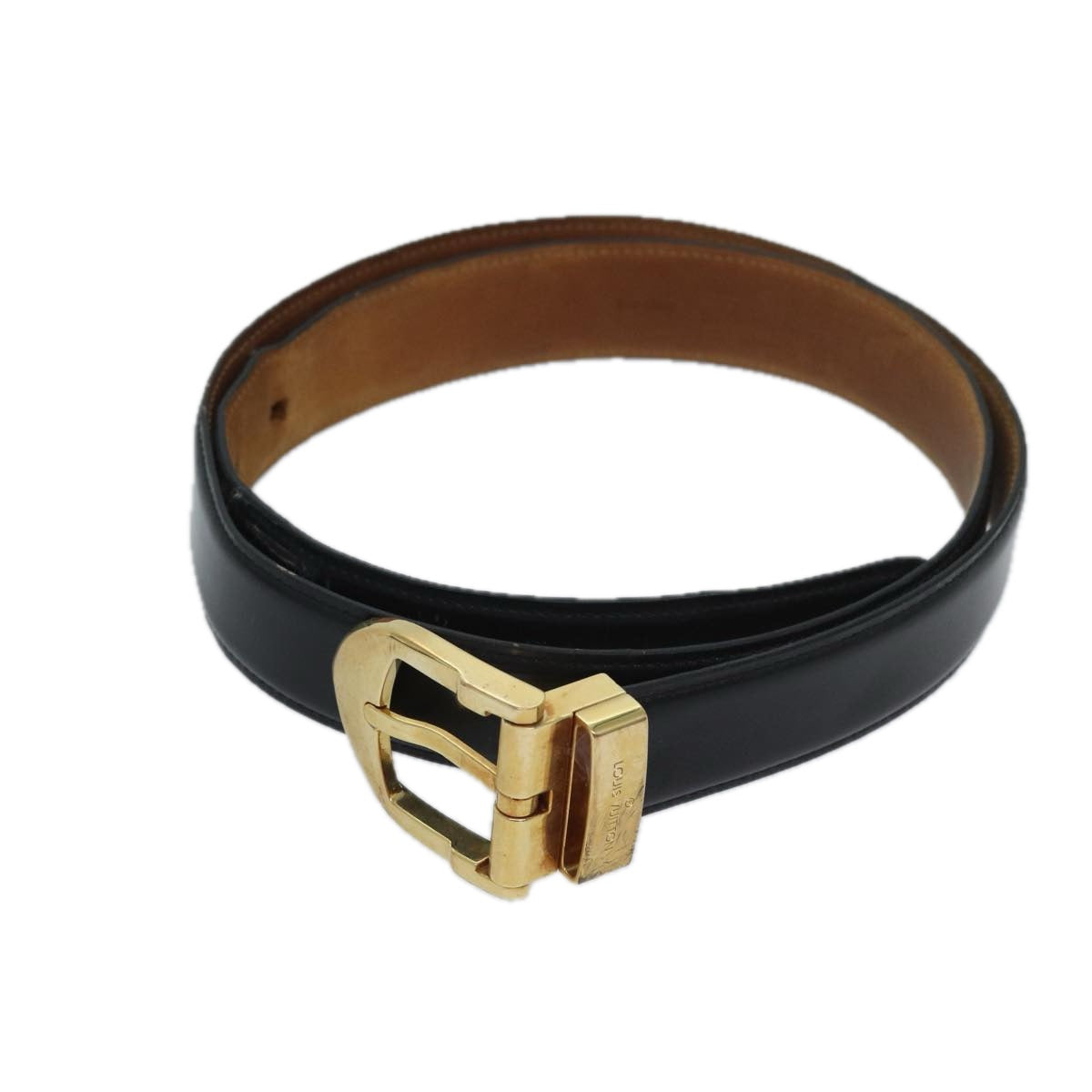 LOUIS VUITTON Epi Damier Belt Leather 3Set Black LV fm3295