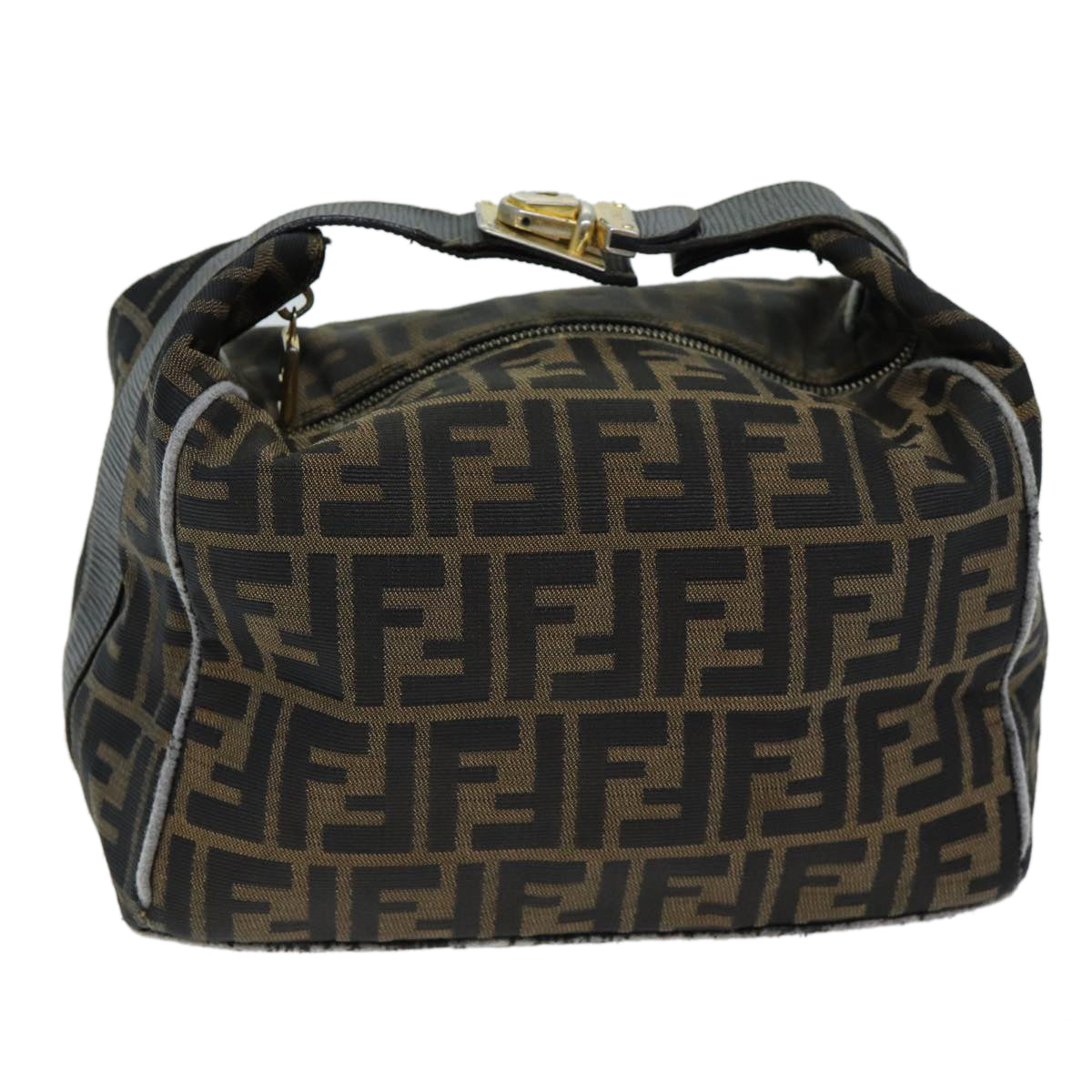 Luxury Fendi Zucca Canvas Hand Bag Black Brownfm3460