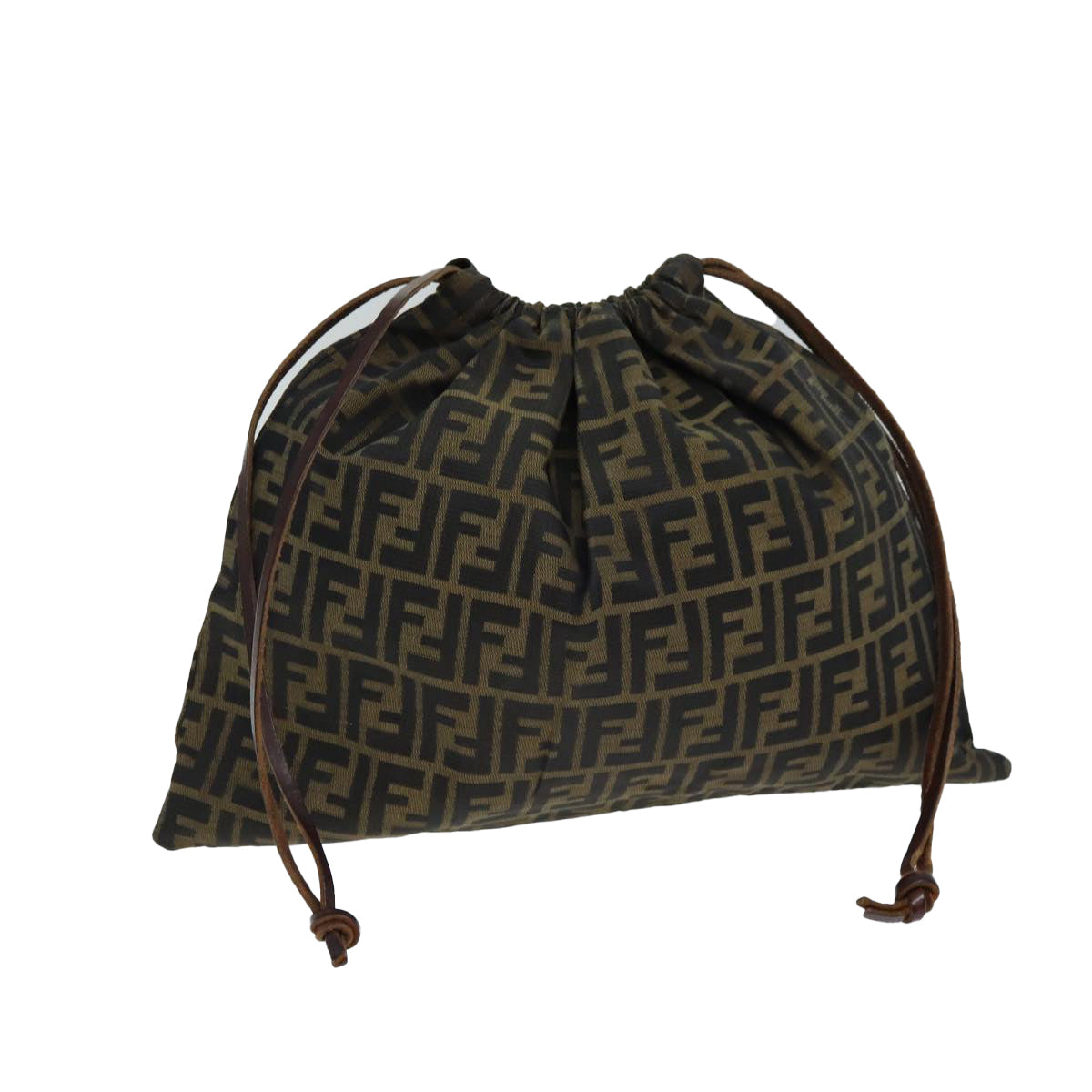 Luxury Fendi Zucca Canvas Purse Shoulder Bag Brown Blackfm3526