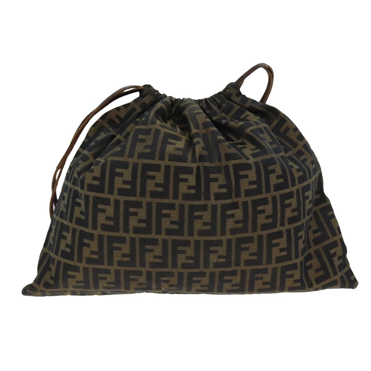 Luxury Fendi Zucca Canvas Purse Shoulder Bag Brown Blackfm3526