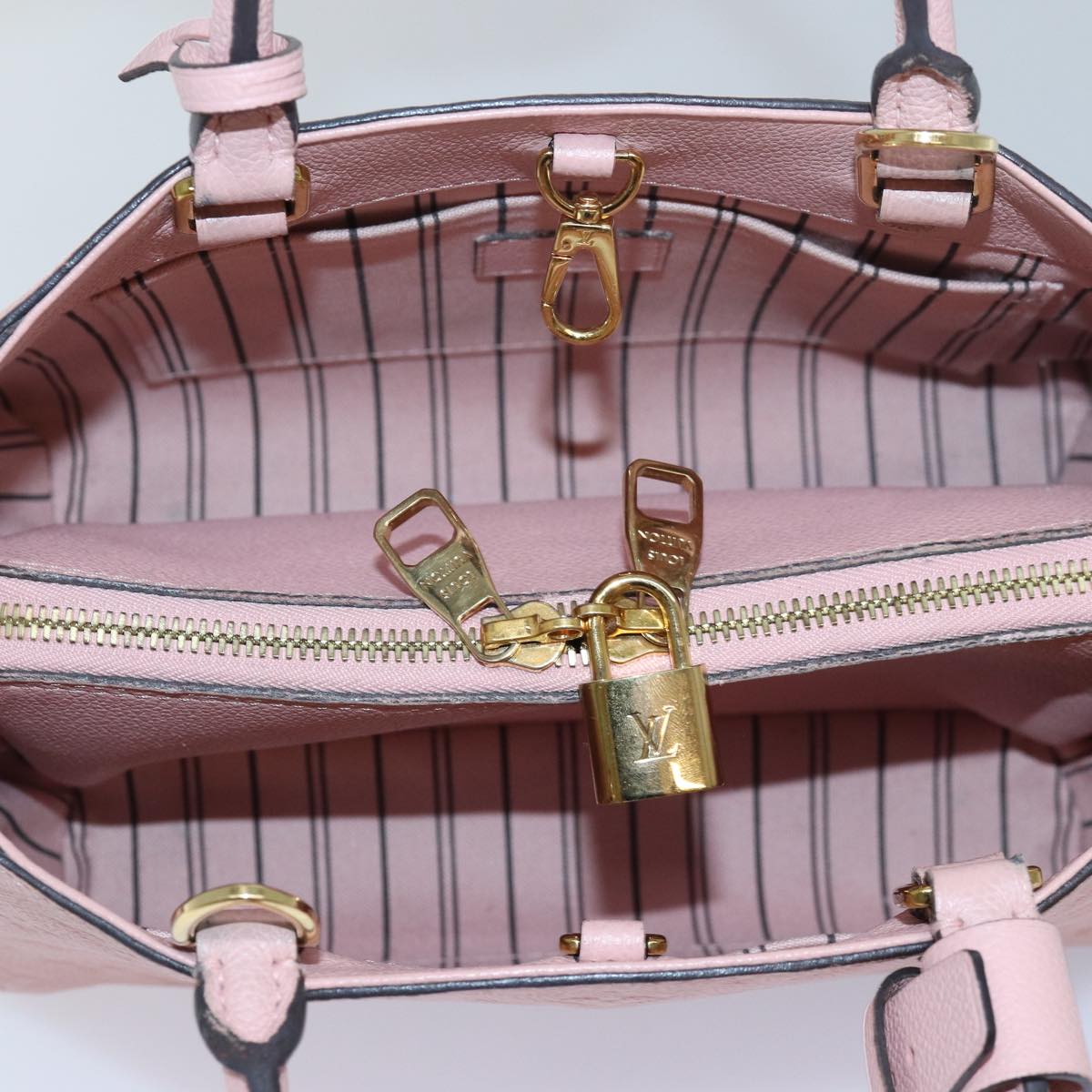 LOUIS VUITTON Monogram Empreinte Montaigne BB Bag Pink Rose M44123 fm3558A