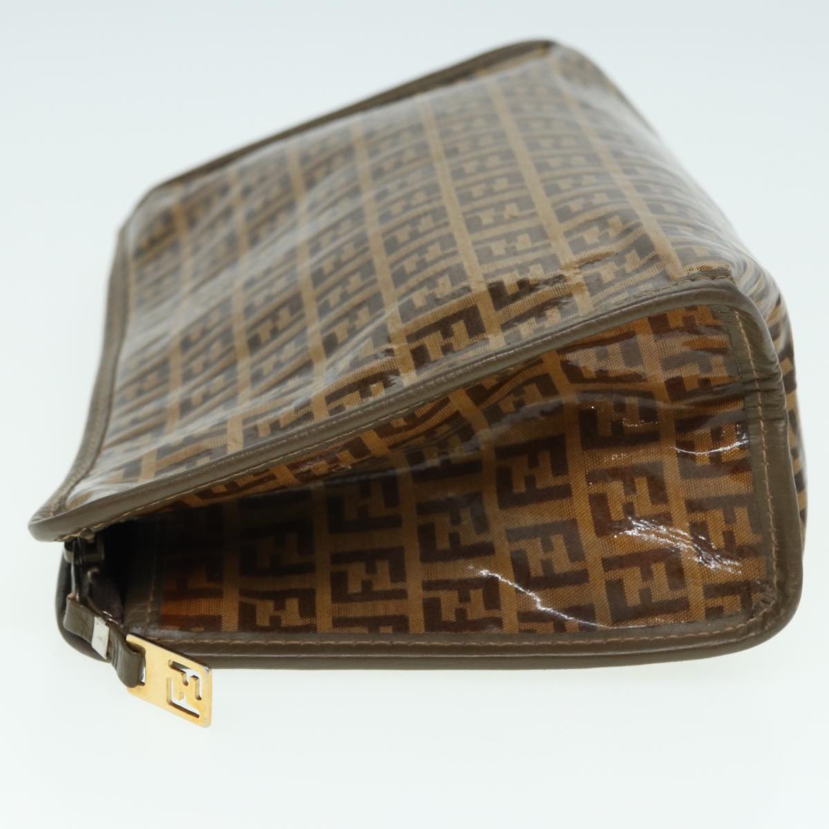Luxury Fendi Zucchino Canvas Clutch Bag Coated Canvas Beigefm3587