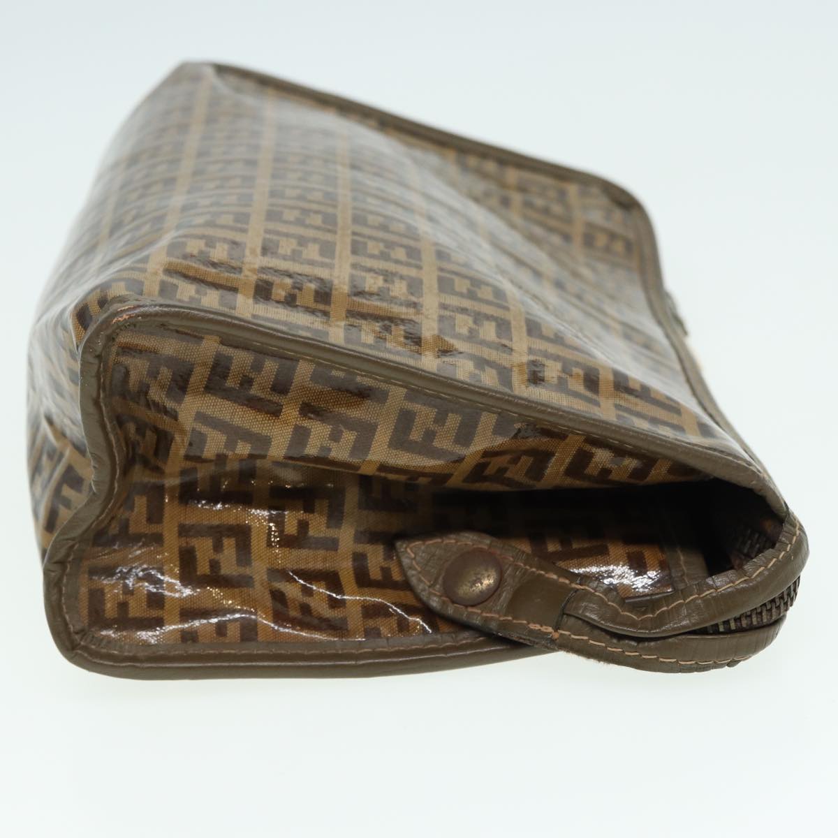 Luxury Fendi Zucchino Canvas Clutch Bag Coated Canvas Beigefm3587