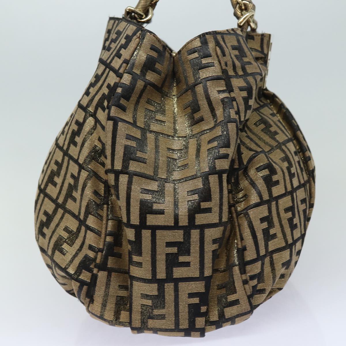Luxury Fendi Zucca Canvas Chain Hand Bag Goldfm3589