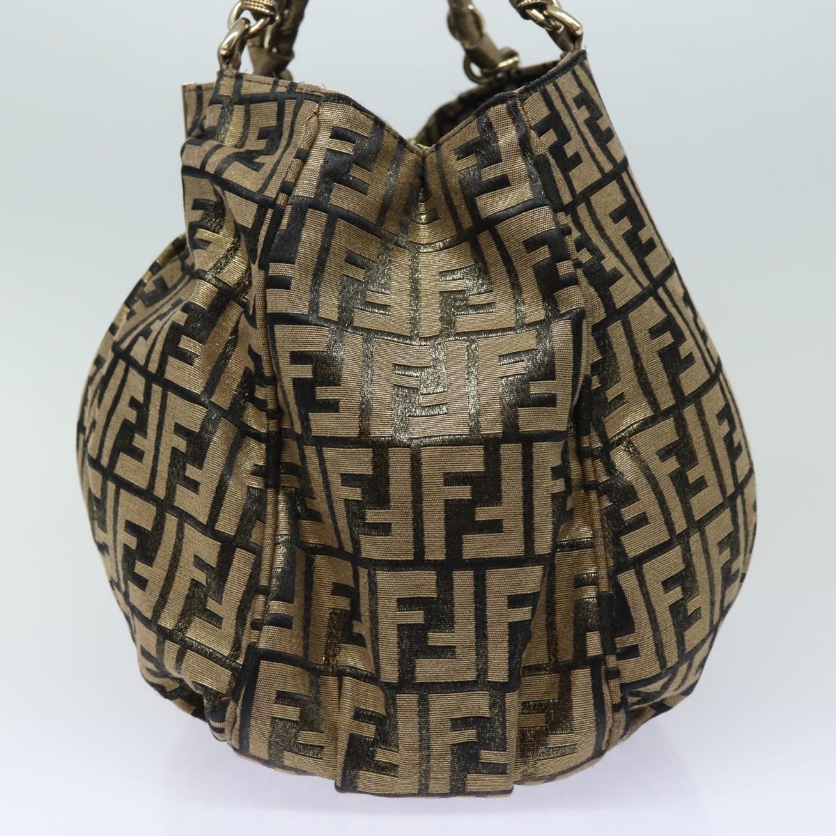 Luxury Fendi Zucca Canvas Chain Hand Bag Goldfm3589