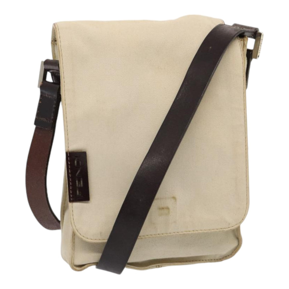 Luxury Fendi Canvas Shoulder Bag Beigefm3657