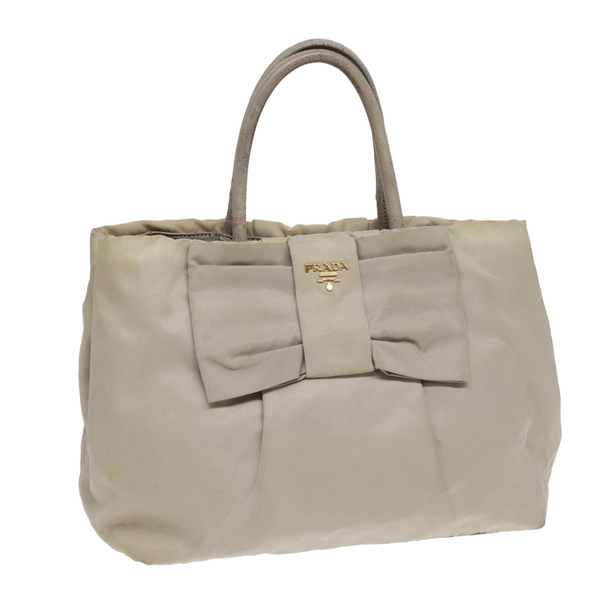 Luxury Prada Hand Bag Nylon Beige Gold  fm3691