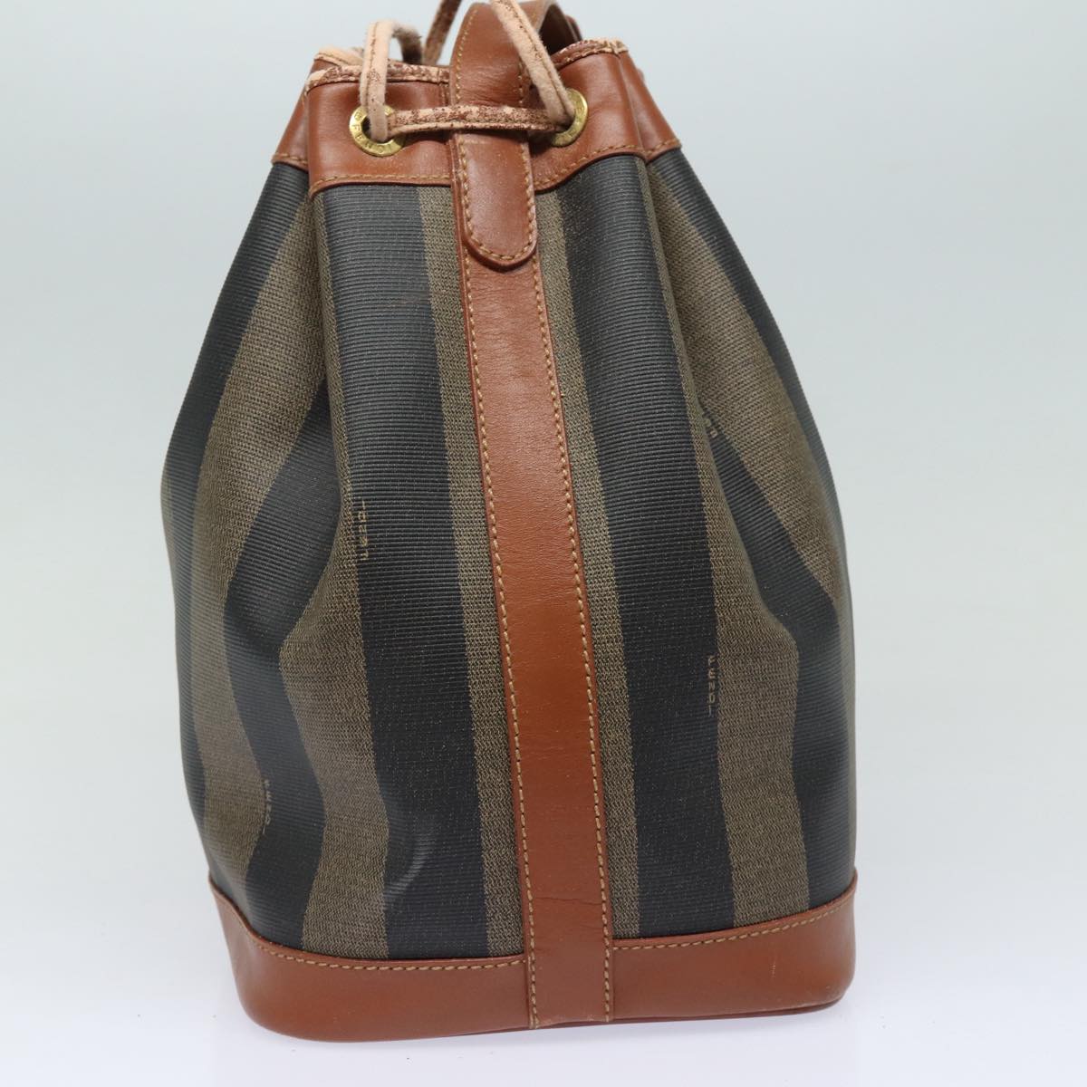 Luxury Fendi Pecan Canvas Shoulder Bag Brown Black goldfm3718
