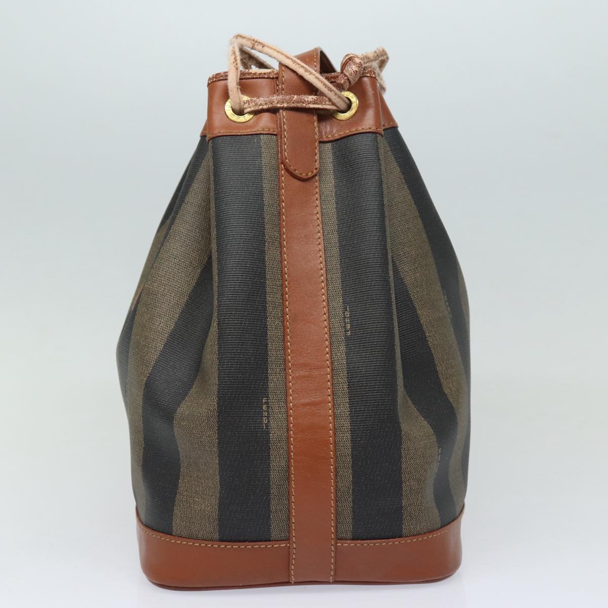 Luxury Fendi Pecan Canvas Shoulder Bag Brown Black goldfm3718