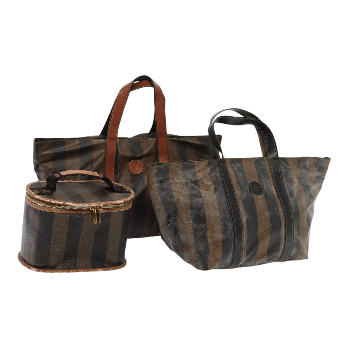 Luxury Fendi Pecan Canvas Hand Bag 3Set Black Brownfm3719