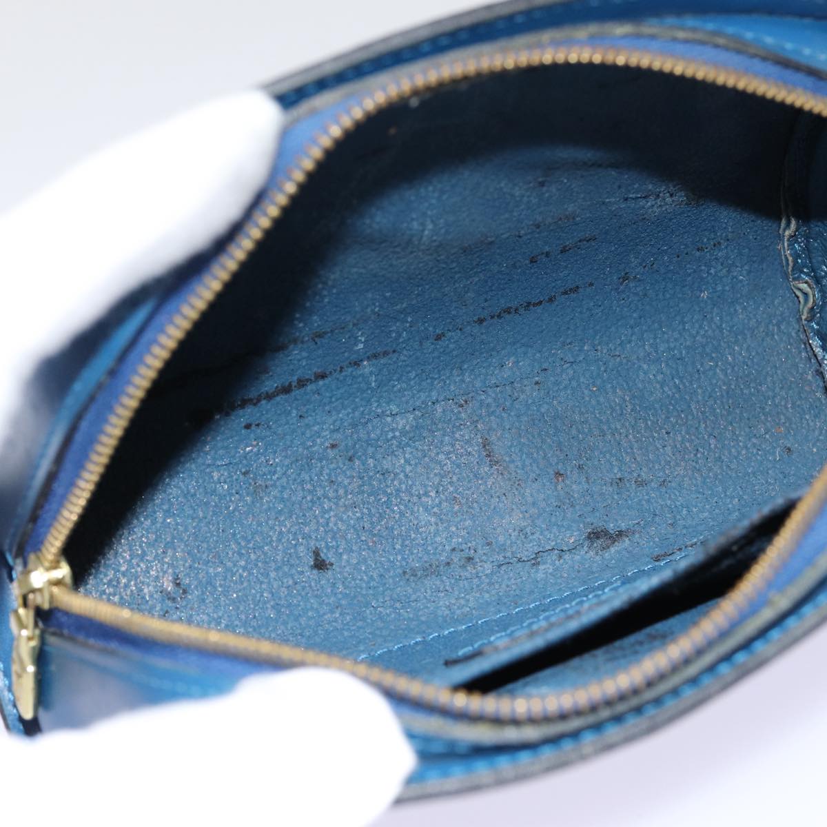 LOUIS VUITTON Epi Dauphine PM Pouch Blue M48445 LV fm3723