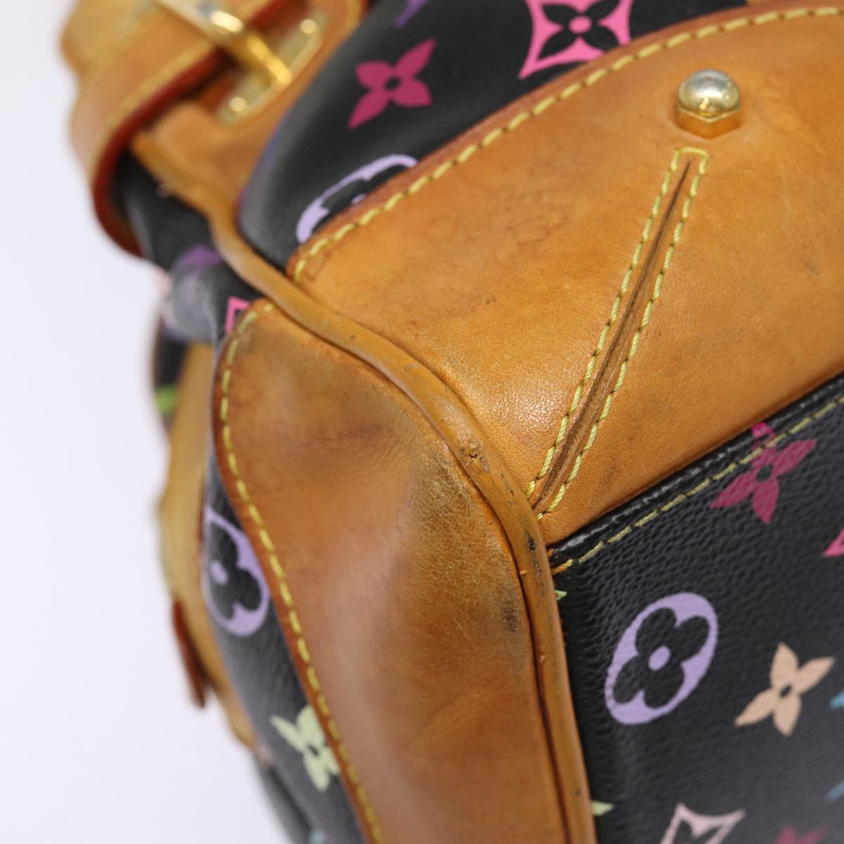 LOUIS VUITTON Monogram Multicolor Claudia Hand Bag Black M40194 LV fm3735