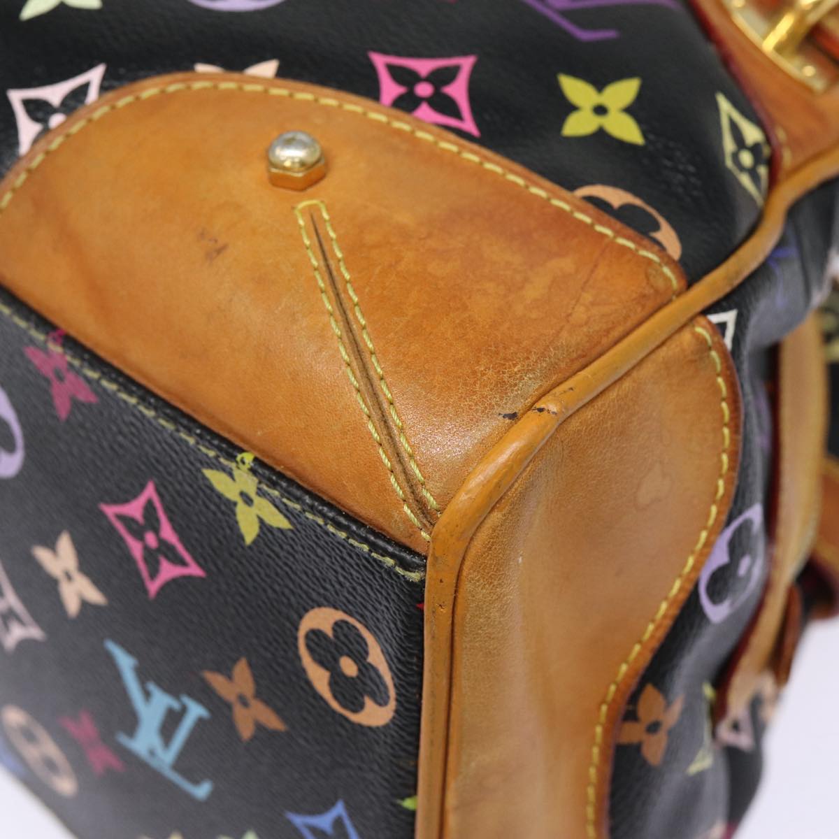 LOUIS VUITTON Monogram Multicolor Claudia Hand Bag Black M40194 LV fm3735