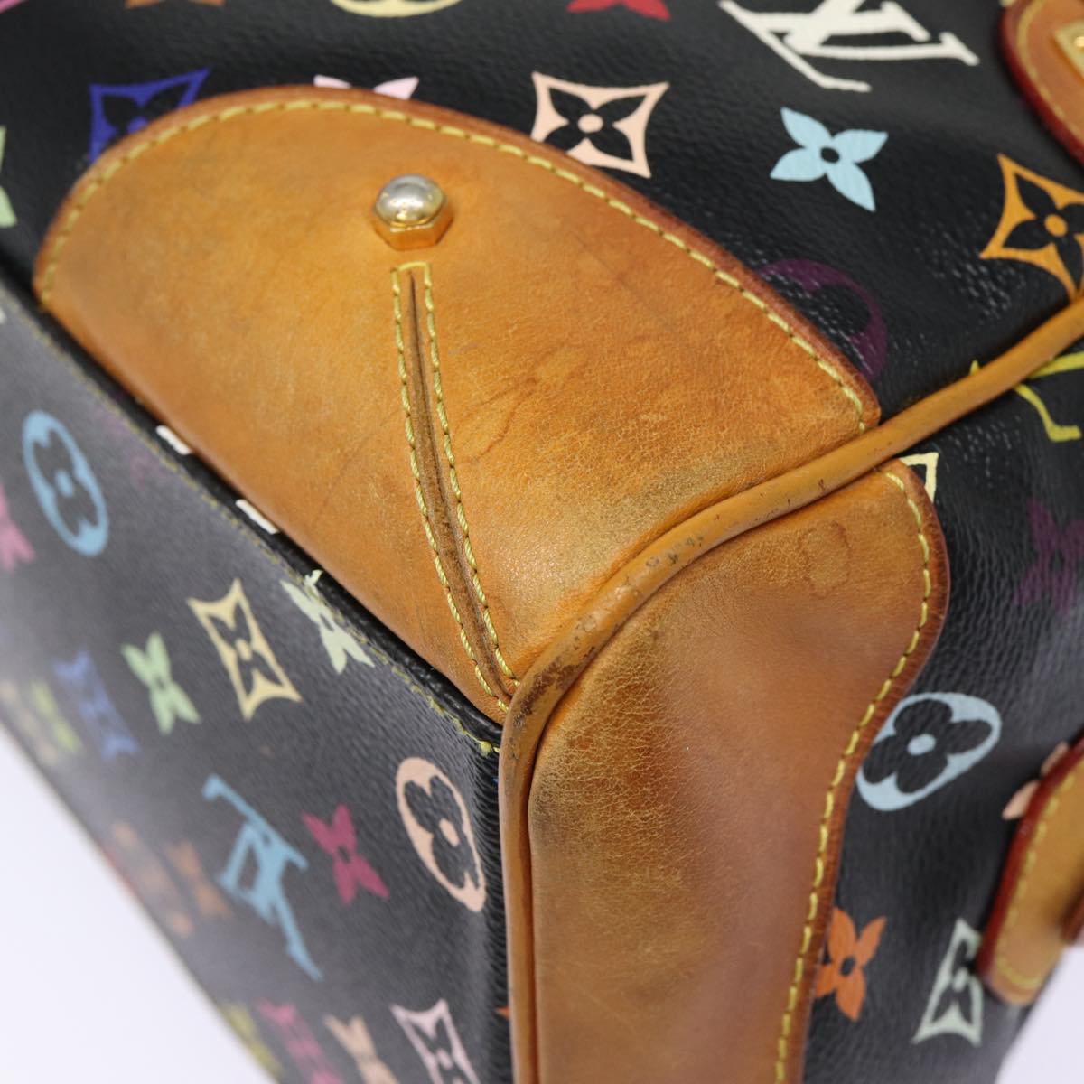 LOUIS VUITTON Monogram Multicolor Claudia Hand Bag Black M40194 LV fm3735