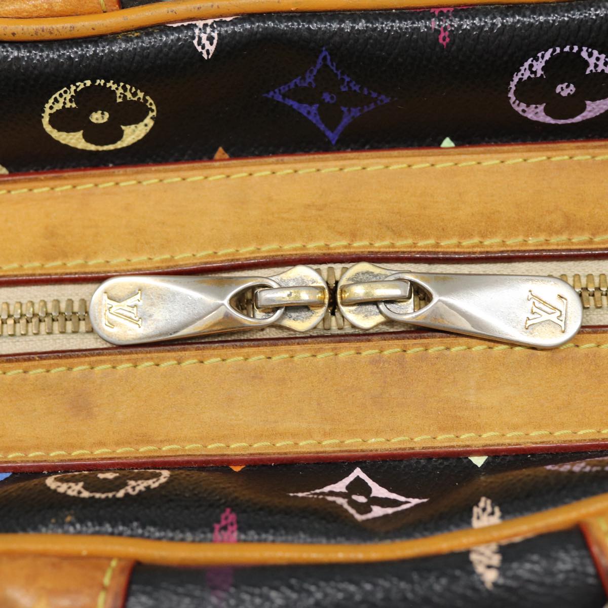 LOUIS VUITTON Monogram Multicolor Claudia Hand Bag Black M40194 LV fm3735