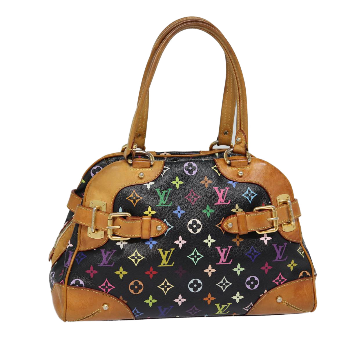 LOUIS VUITTON Monogram Multicolor Claudia Hand Bag Black M40194 LV fm3735