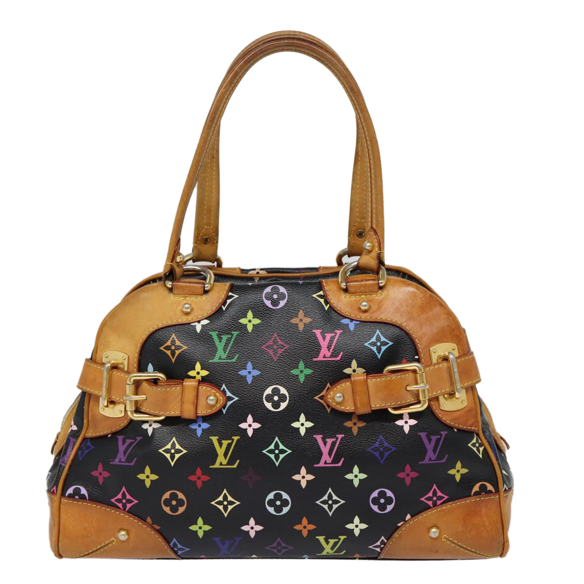 LOUIS VUITTON Monogram Multicolor Claudia Hand Bag Black M40194 LV fm3735