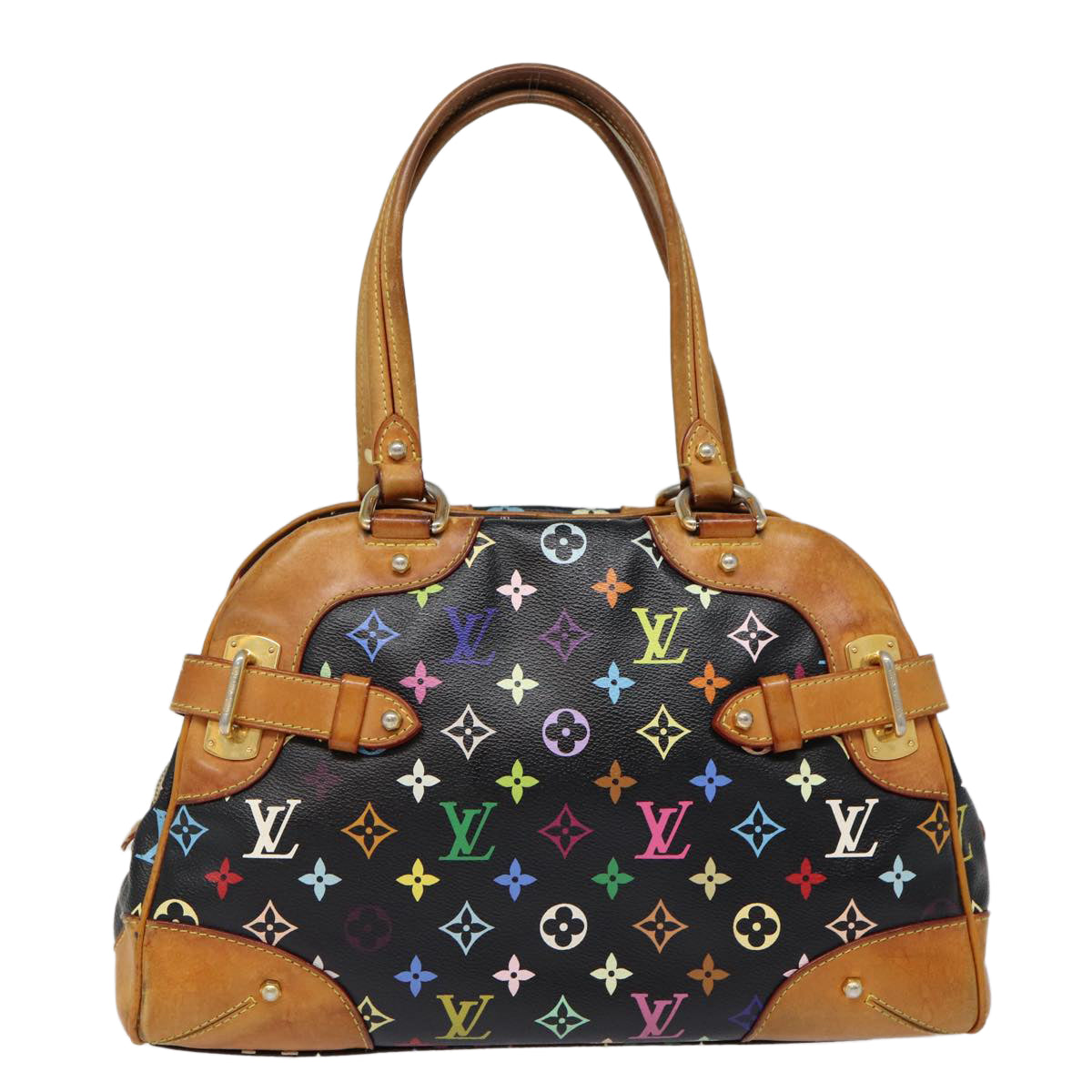 LOUIS VUITTON Monogram Multicolor Claudia Hand Bag Black M40194 LV fm3735
