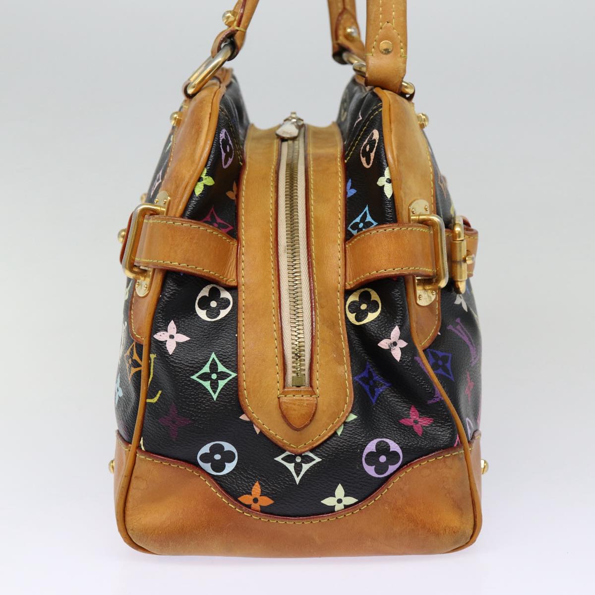 LOUIS VUITTON Monogram Multicolor Claudia Hand Bag Black M40194 LV fm3735