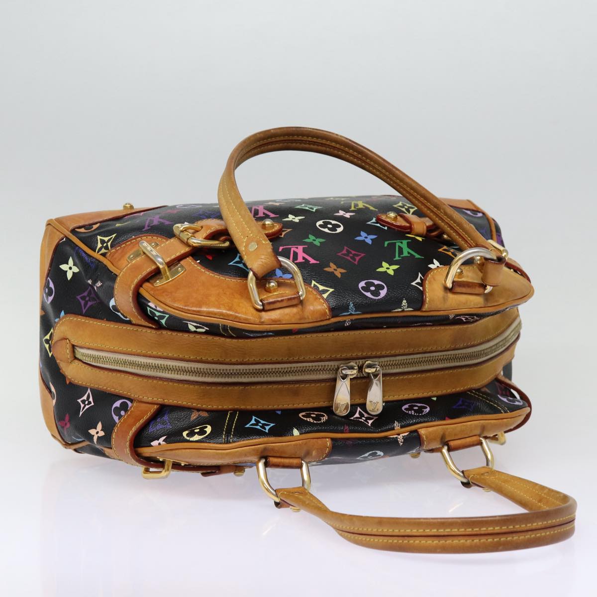 LOUIS VUITTON Monogram Multicolor Claudia Hand Bag Black M40194 LV fm3735