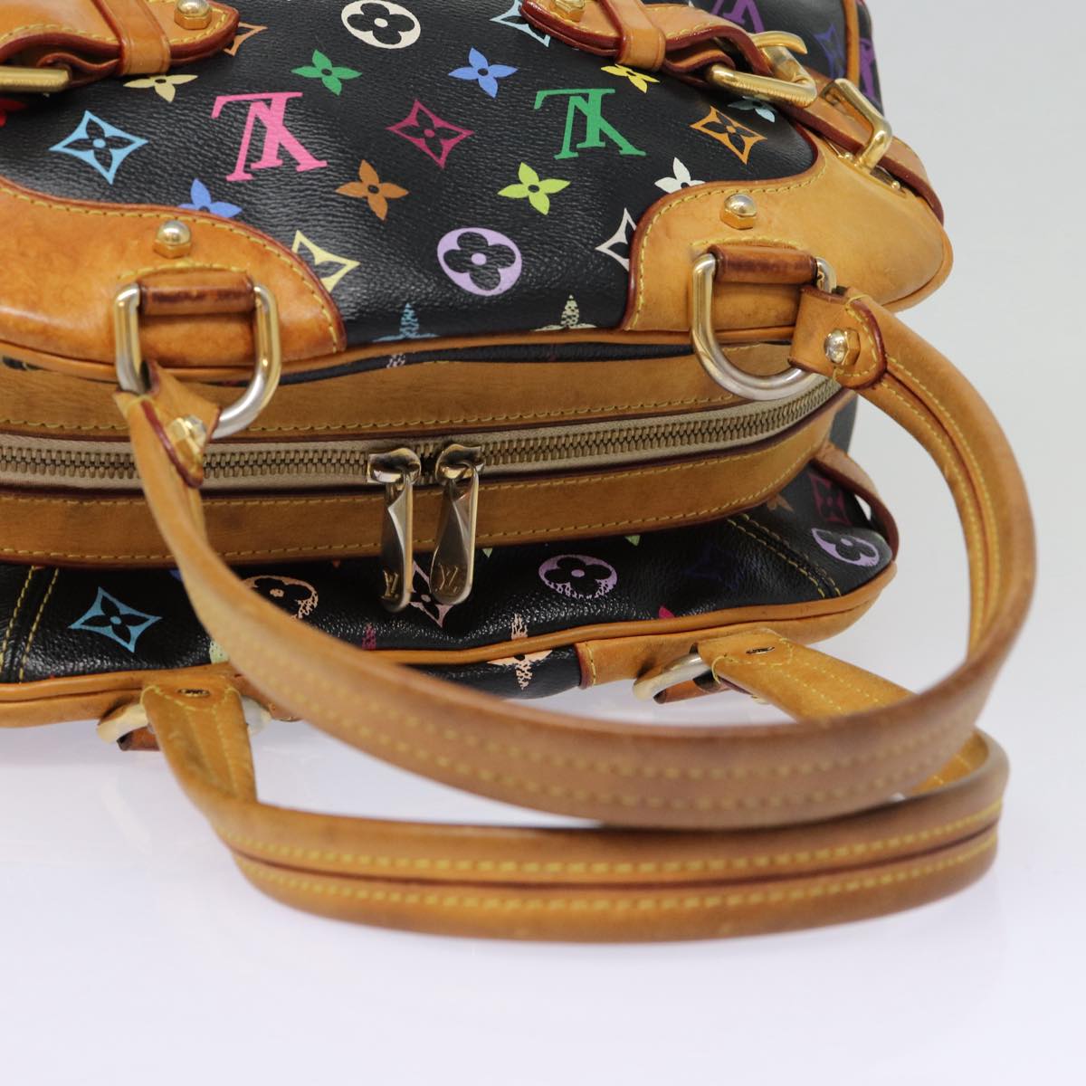 LOUIS VUITTON Monogram Multicolor Claudia Hand Bag Black M40194 LV fm3735
