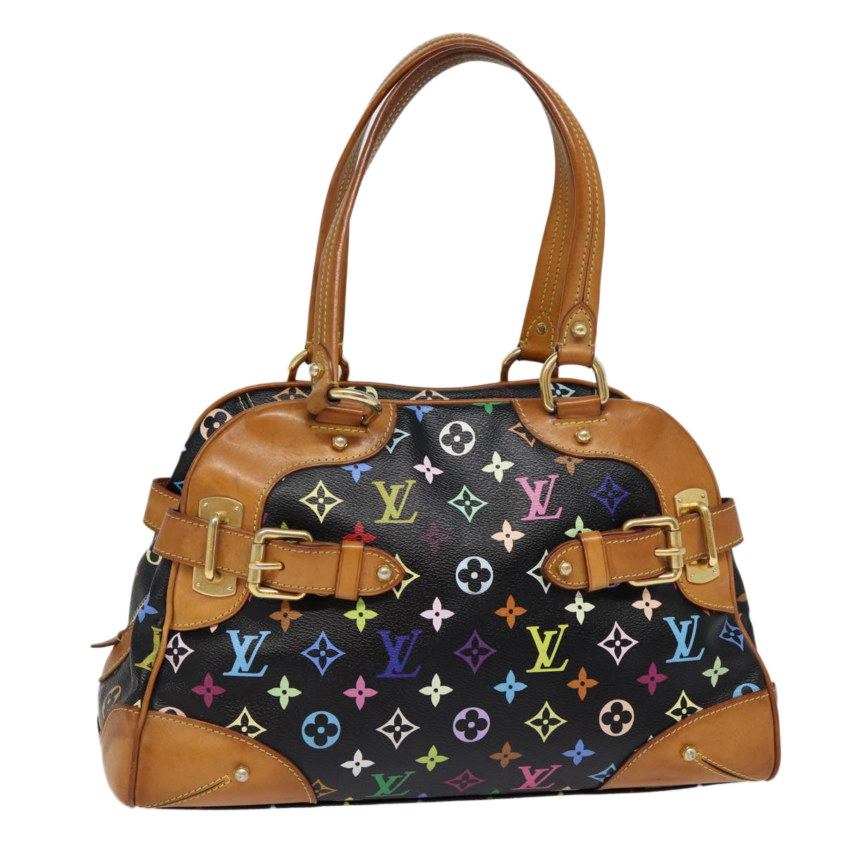 LOUIS VUITTON Monogram Multicolor Claudia Hand Bag Black M40194 LV fm3736