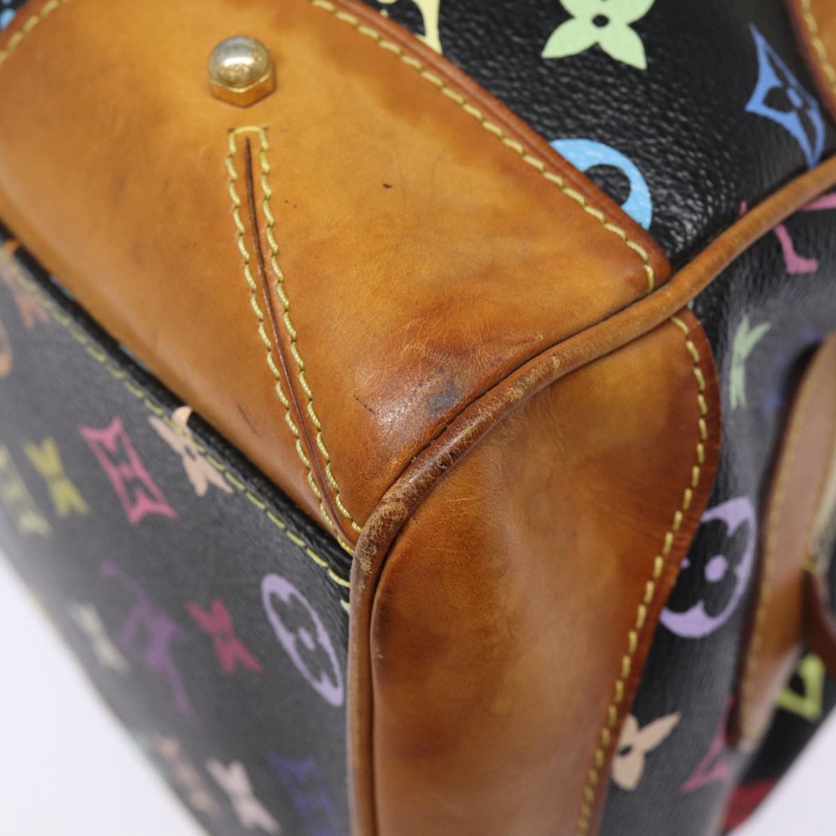 LOUIS VUITTON Monogram Multicolor Claudia Hand Bag Black M40194 LV fm3736