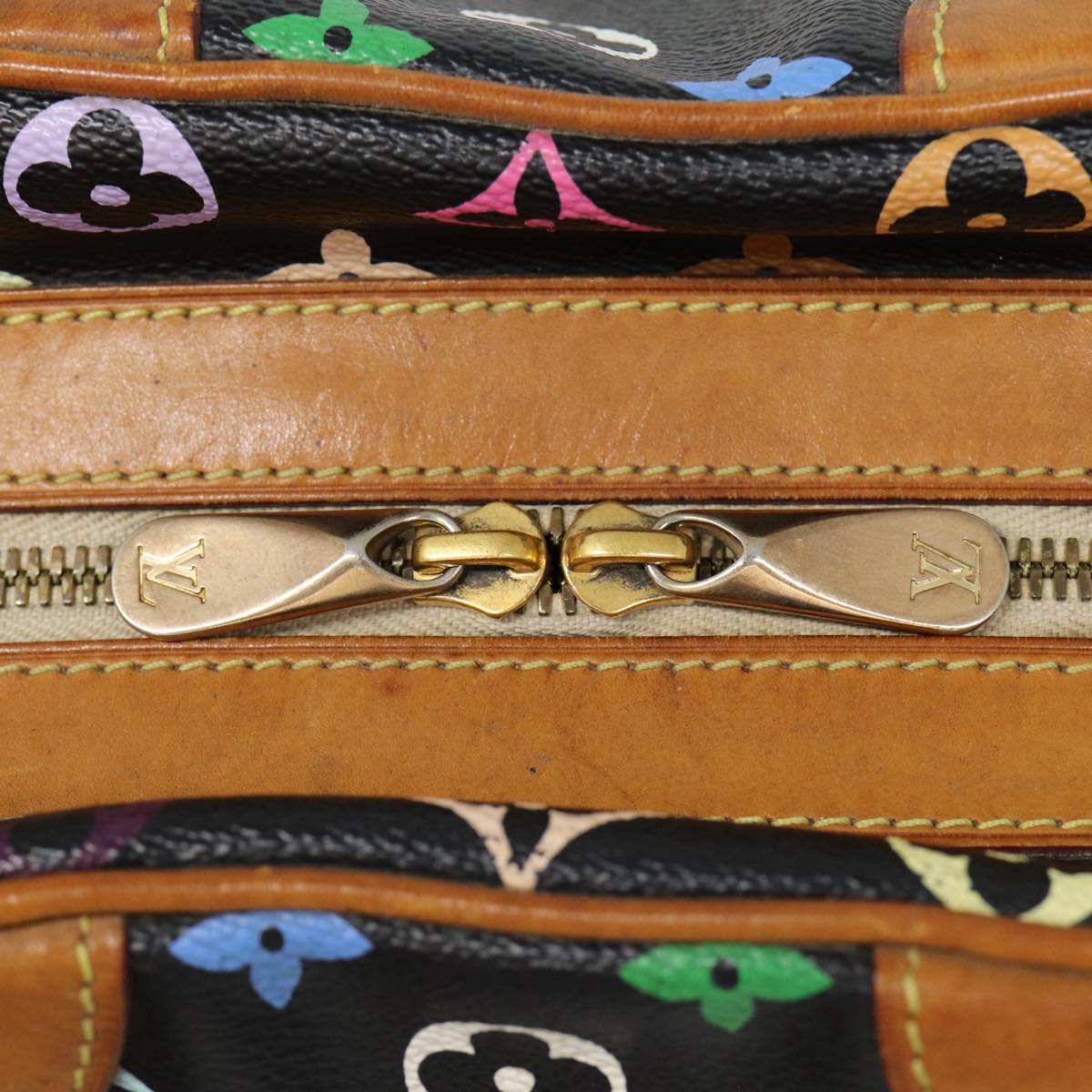 LOUIS VUITTON Monogram Multicolor Claudia Hand Bag Black M40194 LV fm3736